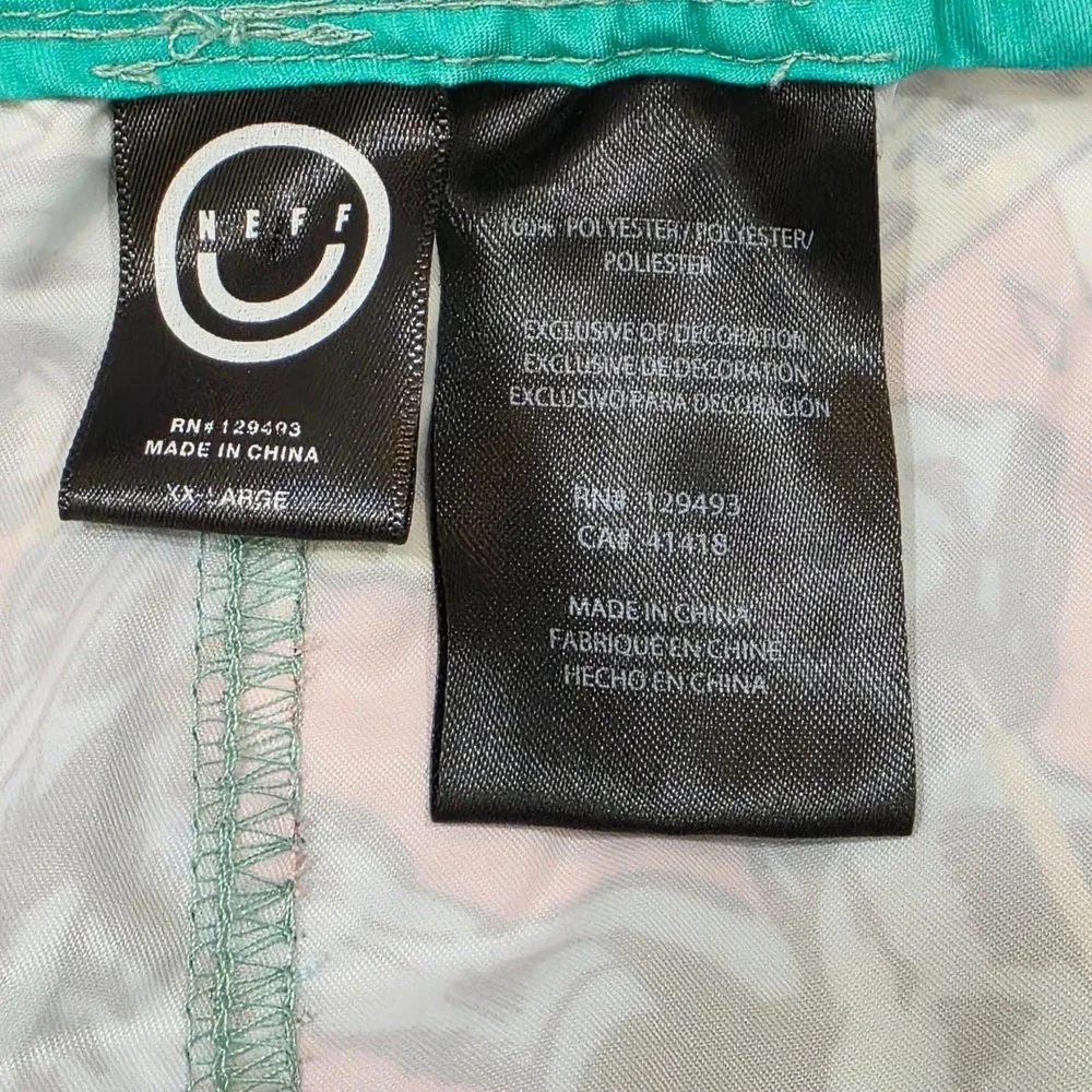 Neff Mens Shorts Black Panther Comic Print‎ Board Shorts Swim Trunks Teal Sz XXL